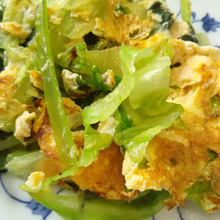 小松菜とレタスの卵炒め(^^)